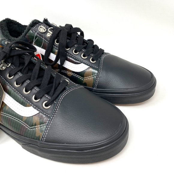 VANS Old Skool MTE Men's Leather Black Green Camo Khaki Size 11.5 VN0A348F2TI - Picture 3 of 10